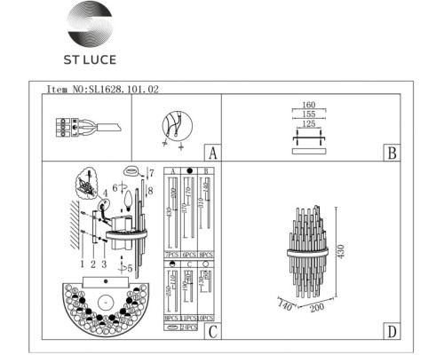 Бра Teramo SL1628.101.02 ST Luce