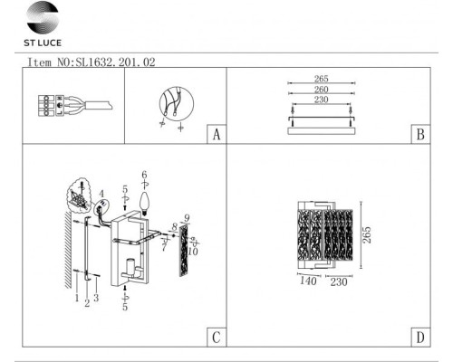 Бра Mira SL1632.201.02 ST Luce