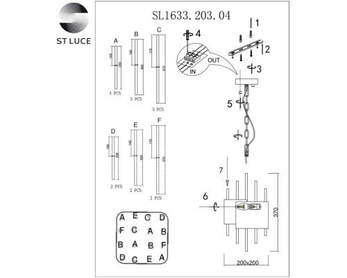 Потолочная люстра Olvera SL1633.203.04 ST Luce Потолочная люстра Olvera SL1633.203.04 ST Luce