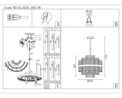 Потолочная люстра Rens SL1634.103.06 ST Luce Потолочная люстра Rens SL1634.103.06 ST Luce