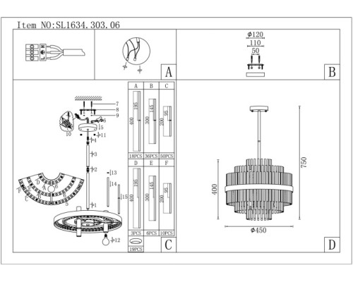 Потолочная люстра Rens SL1634.303.06 ST Luce Потолочная люстра Rens SL1634.303.06 ST Luce