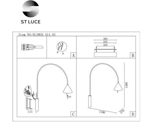 Бра Amiro SL1802.411.01 ST Luce Бра Amiro SL1802.411.01 ST Luce