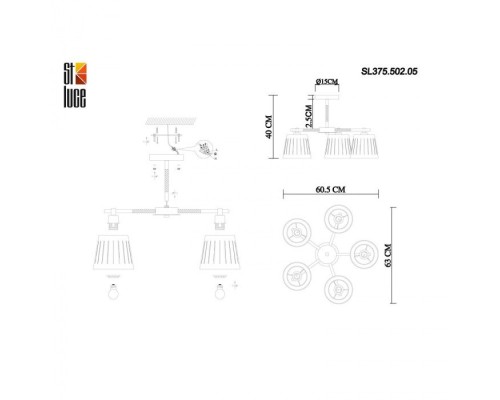 Потолочная люстра Passeto SL375.502.05 ST Luce Потолочная люстра Passeto SL375.502.05 ST Luce