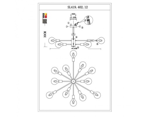 Потолочная люстра Ano SL419.402.12 ST Luce