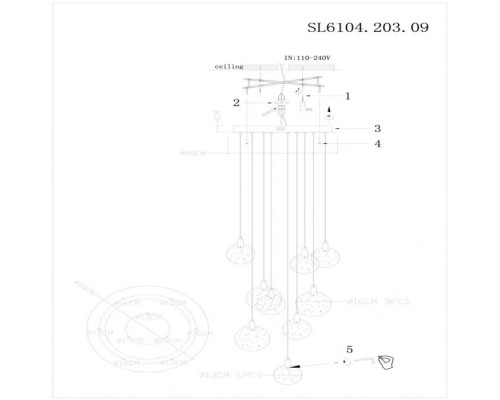 Подвесной светильник Montecelio SL6104.203.09 ST Luce Подвесной светильник Montecelio SL6104.203.09 ST Luce