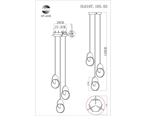 Подвесной светильник Eclisse SL6107.103.03 ST Luce Подвесной светильник Eclisse SL6107.103.03 ST Luce