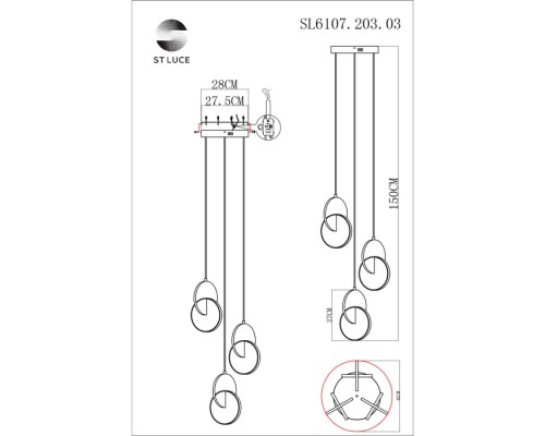 Подвесной светильник Eclisse SL6107.203.03 ST Luce Подвесной светильник Eclisse SL6107.203.03 ST Luce