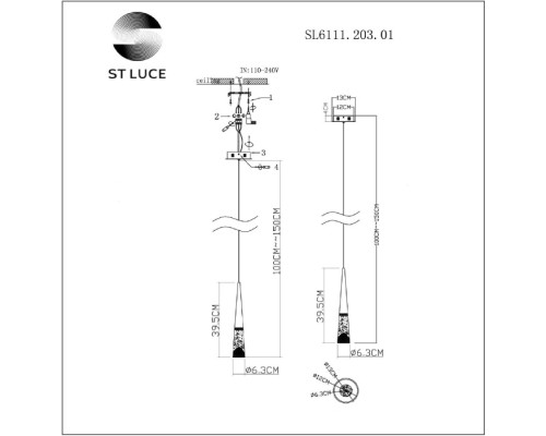 Подвесной светильник Sollen SL6111.203.01 ST Luce Подвесной светильник Sollen SL6111.203.01 ST Luce