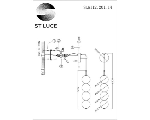 Бра Ode SL6112.201.14 ST Luce Бра Ode SL6112.201.14 ST Luce