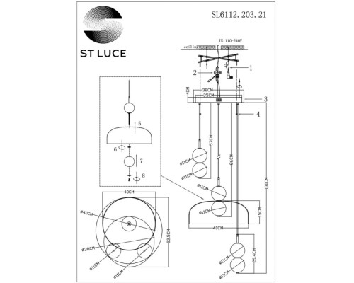 Подвесной светильник Ode SL6112.203.21 ST Luce Подвесной светильник Ode SL6112.203.21 ST Luce