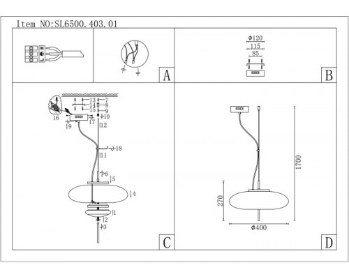 Подвесной светильник Helia SL6500.403.01 ST Luce Подвесной светильник Helia SL6500.403.01 ST Luce