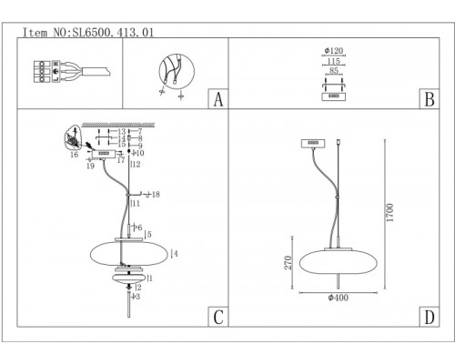 Подвесной светильник Helia SL6500.413.01 ST Luce Подвесной светильник Helia SL6500.413.01 ST Luce