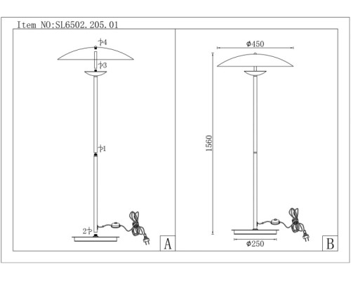 Торшер Armonico SL6502.205.01 ST Luce Торшер Armonico SL6502.205.01 ST Luce