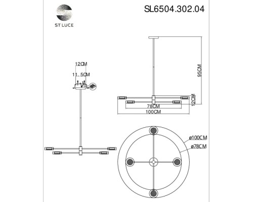 Потолочная люстра Vico SL6504.302.04 ST Luce Потолочная люстра Vico SL6504.302.04 ST Luce