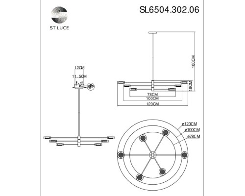 Потолочная люстра Vico SL6504.302.06 ST Luce Потолочная люстра Vico SL6504.302.06 ST Luce