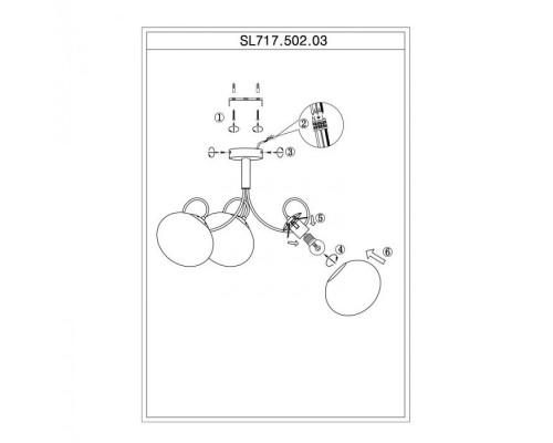 Потолочная люстра Acini SL717.502.03 ST Luce Потолочная люстра Acini SL717.502.03 ST Luce