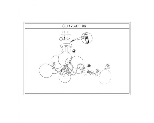 Потолочная люстра Acini SL717.502.06 ST Luce Потолочная люстра Acini SL717.502.06 ST Luce