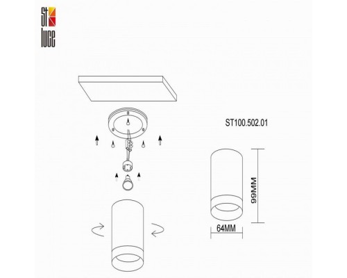 Точечный светильник St100 ST100.502.01 ST Luce Точечный светильник St100 ST100.502.01 ST Luce
