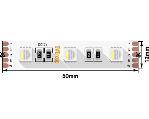 Светодиодная лента SWG560 SWG560-12-19.2-RGB+NW-M SWG Светодиодная лента SWG560 SWG560-12-19.2-RGB+NW-M SWG