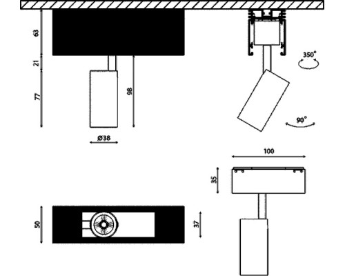 Трековый светильник SY SY-601201-BL-7-NW SWG Трековый светильник SY SY-601201-BL-7-NW SWG
