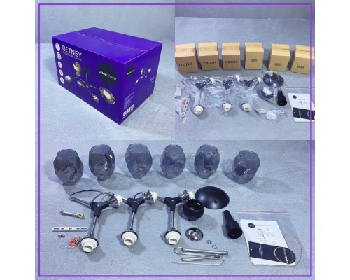 Потолочная люстра Betney SF3330/6C-BK-CR-SMK Seven Fires Потолочная люстра Betney SF3330/6C-BK-CR-SMK Seven Fires