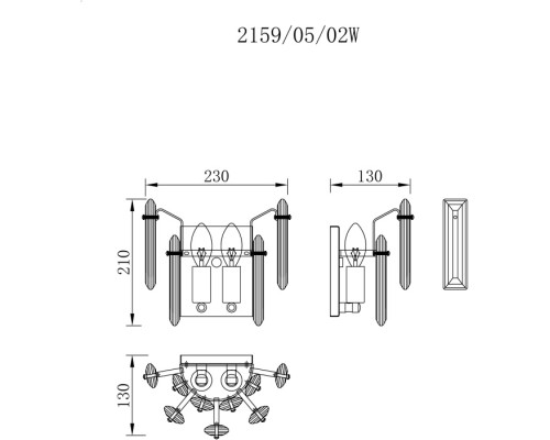 Настенный светильник Ton 2159/05/02W Stilfort