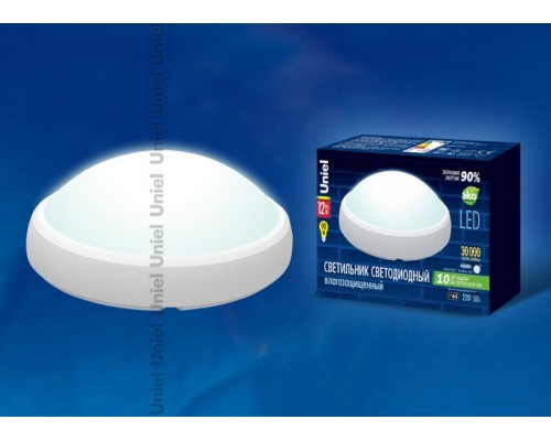 Потолочный светильник ULW-O04-12W/NW IP65 WHITE Uniel Потолочный светильник ULW-O04-12W/NW IP65 WHITE Uniel