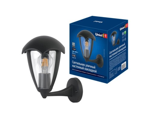 Настенный фонарь уличный UUL-S80A 60W/E27 IP54 BLACK Uniel Настенный фонарь уличный UUL-S80A 60W/E27 IP54 BLACK Uniel