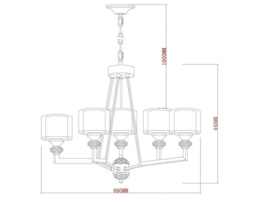Подвесная люстра Lotus VL1054L05 Vele Luce Подвесная люстра Lotus VL1054L05 Vele Luce