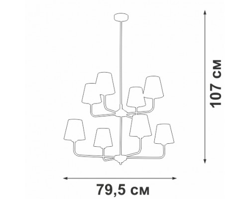 Потолочная люстра V3923-8/8PL Vitaluce Потолочная люстра V3923-8/8PL Vitaluce
