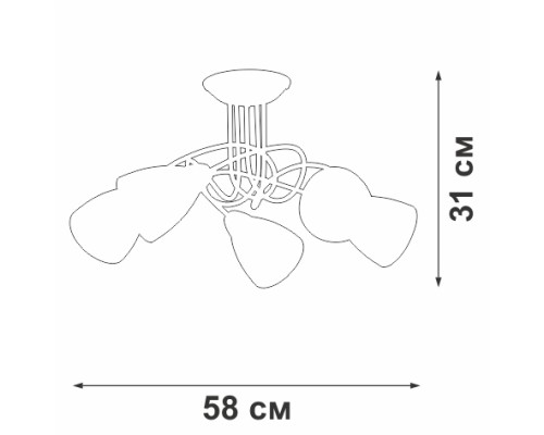 Потолочная люстра V3955-0/5PL Vitaluce Потолочная люстра V3955-0/5PL Vitaluce