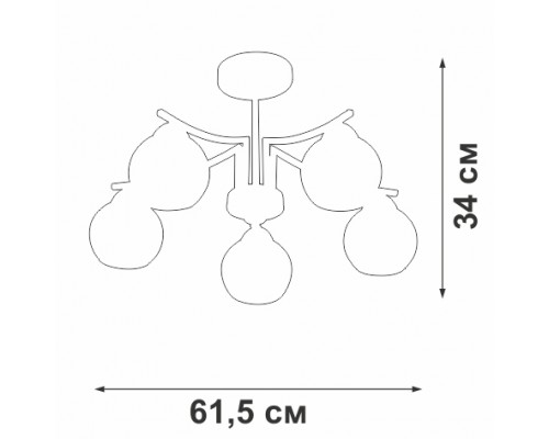 Потолочная люстра V4286-1/5PL Vitaluce Потолочная люстра V4286-1/5PL Vitaluce