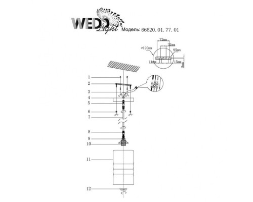 Подвесной светильник Sidoni 66620.01.77.01 Wedo Light