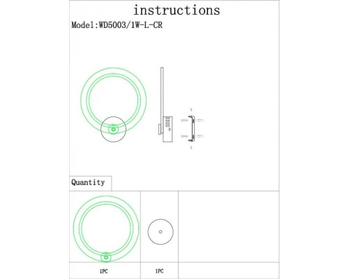 Бра Kamoli WD5003/1W-L-CR Wedo Light Бра Kamoli WD5003/1W-L-CR Wedo Light