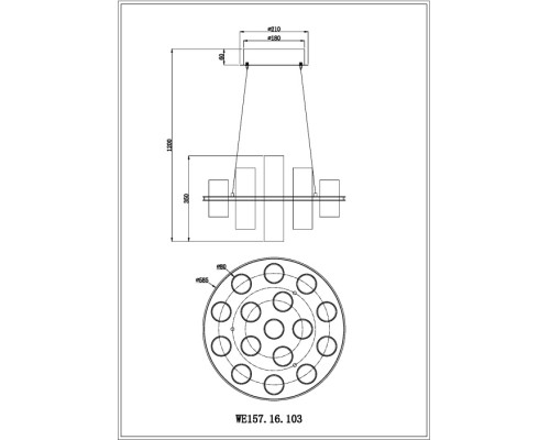 Подвесной светильник Paula WE157.16.103 Wertmark Подвесной светильник Paula WE157.16.103 Wertmark