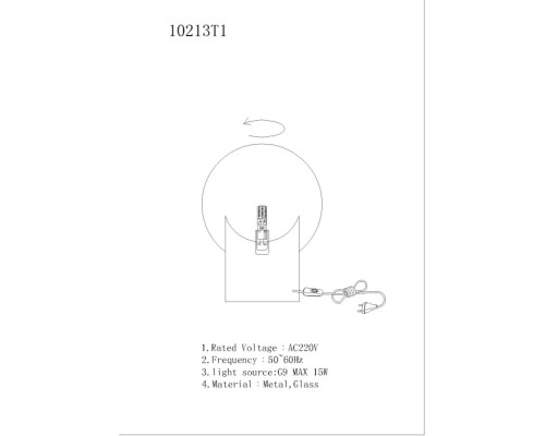 Интерьерная настольная лампа Golden 10213T/1-D200 MGL-WH iLamp Интерьерная настольная лампа Golden 10213T/1-D200 MGL-WH iLamp