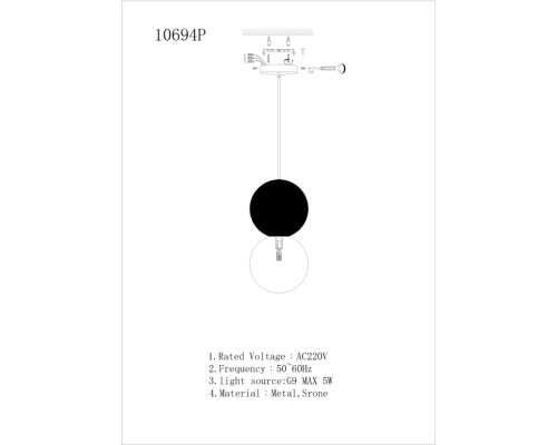 Подвесной светильник Foxtrot 10694P/1-D100 BK-WH iLamp Подвесной светильник Foxtrot 10694P/1-D100 BK-WH iLamp