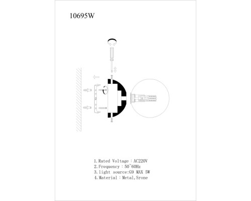 Настенный светильник Foxtrot 10695W/1-D100 BK-WH iLamp Настенный светильник Foxtrot 10695W/1-D100 BK-WH iLamp