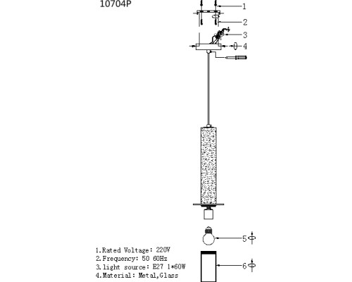 Подвесной светильник Lofty 10704P/1-D150 BK-GR iLamp Подвесной светильник Lofty 10704P/1-D150 BK-GR iLamp