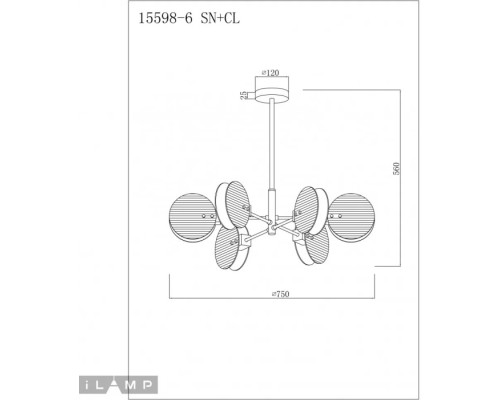 Потолочная люстра Panorama 15598-6 SN+CL iLamp Потолочная люстра Panorama 15598-6 SN+CL iLamp