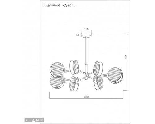 Потолочная люстра Panorama 15598-8 SN+CL iLamp