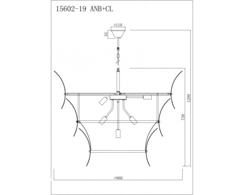 Подвесная люстра Gramercy 15602-19 ANB+CL iLamp Подвесная люстра Gramercy 15602-19 ANB+CL iLamp