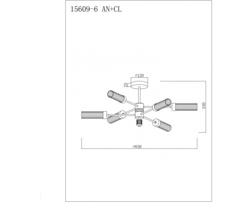 Потолочная люстра Evolution 15609-6 AN+CL iLamp Потолочная люстра Evolution 15609-6 AN+CL iLamp