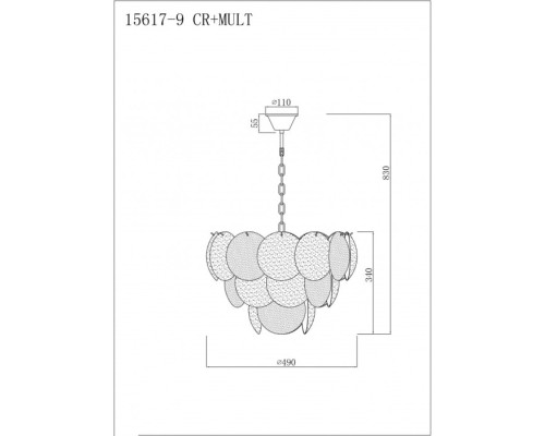 Подвесная люстра Rivoli 15617-9 CR+MULT iLamp Подвесная люстра Rivoli 15617-9 CR+MULT iLamp