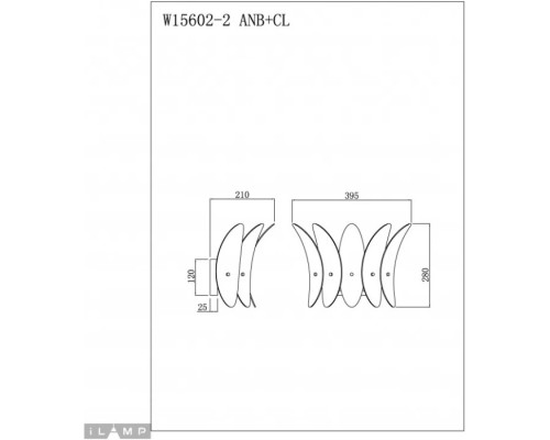 Бра Gramercy W15602-2 ANB+CL iLamp Бра Gramercy W15602-2 ANB+CL iLamp