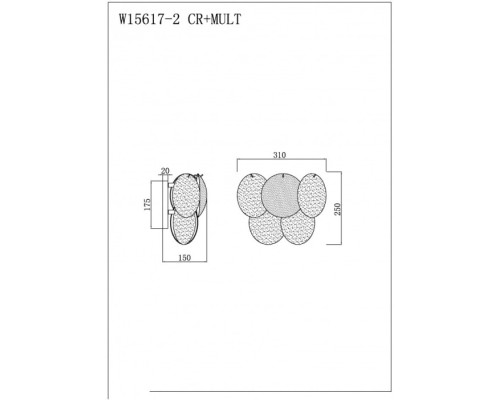 Бра Rivoli W15617-2 CR+MULT iLamp Бра Rivoli W15617-2 CR+MULT iLamp