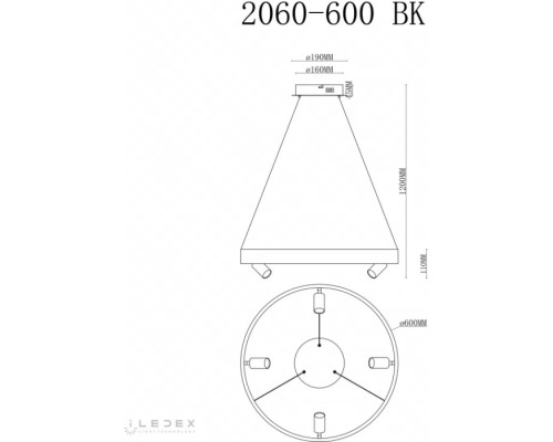 Подвесной светильник Vision 2060-D600 BK iLedex