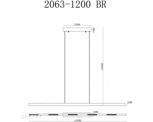 Подвесной светильник Vision 2063-1200 BR iLedex