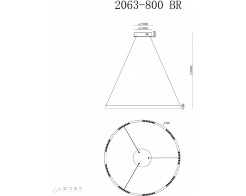 Подвесной светильник Vision 2063-D800 BR iLedex