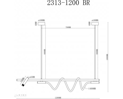 Подвесной светильник Cross 2313-1200 BR iLedex Подвесной светильник Cross 2313-1200 BR iLedex
